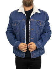 Wrangler Jeansjacka Sherpa Fodrad - Blå - jhstore.se