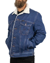 Wrangler Jeansjacka Sherpa Fodrad - Blå - jhstore.se