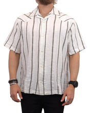 Wrangler - Kortärmad Skjorta Randig - Resort - Off White - jhstore.se