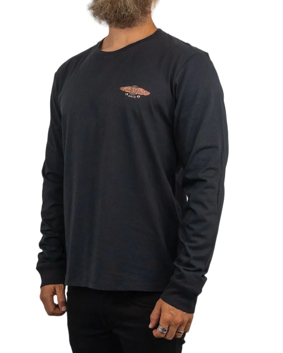 Wrangler - Långärmad T-Shirt - Americana Motorcykel - Svart - jhstore.se