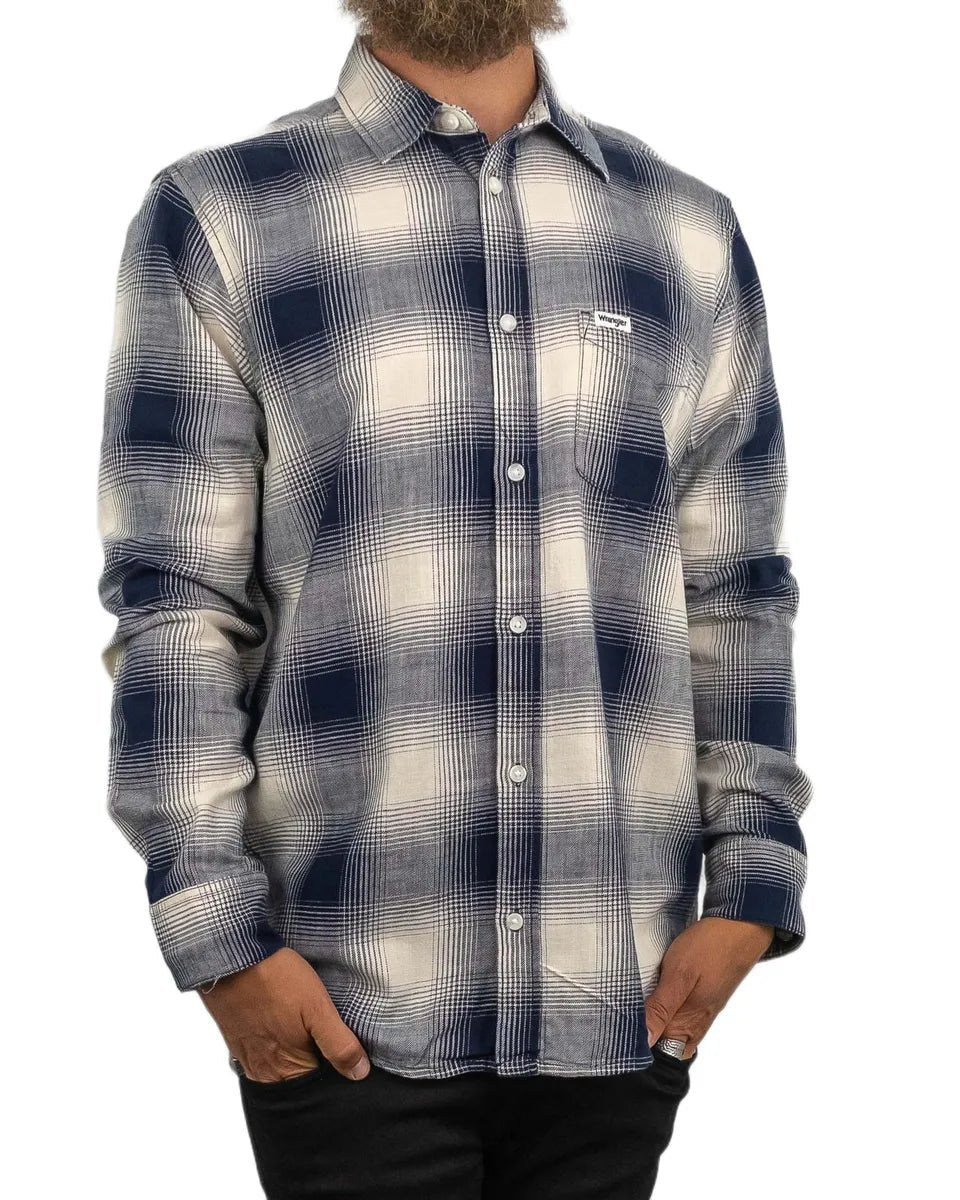 Wrangler - Skjorta Rutig - 1PKT - Blå - jhstore.se