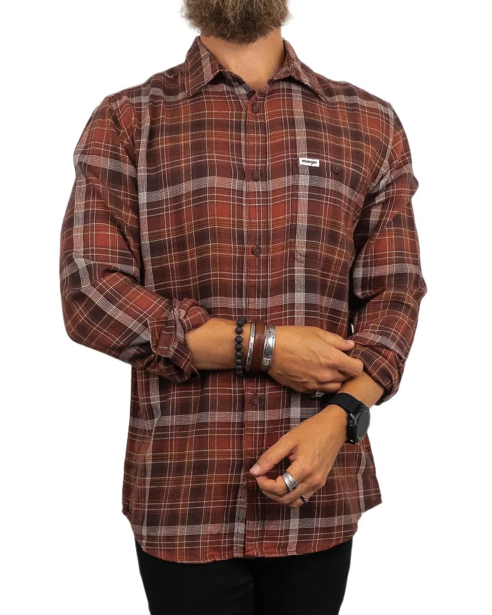 Wrangler - Skjorta Rutig - Fired - Röd - jhstore.se