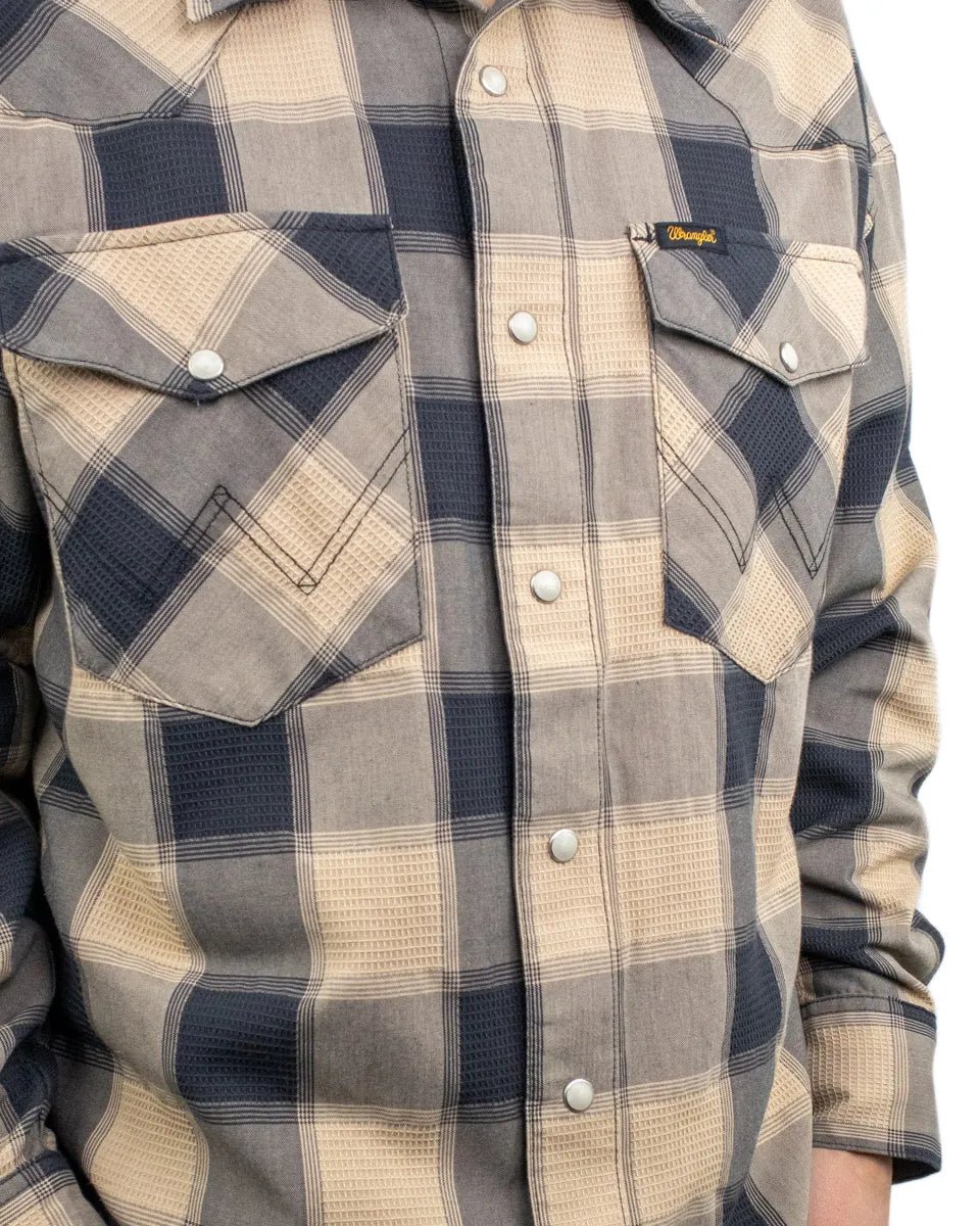 Wrangler - Skjorta - Rutig Oversized Western - Curds - Beige - jhstore.se