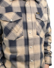 Wrangler - Skjorta - Rutig Oversized Western - Curds - Beige - jhstore.se