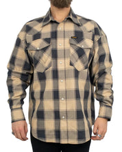 Wrangler - Skjorta - Rutig Oversized Western - Curds - Beige - jhstore.se