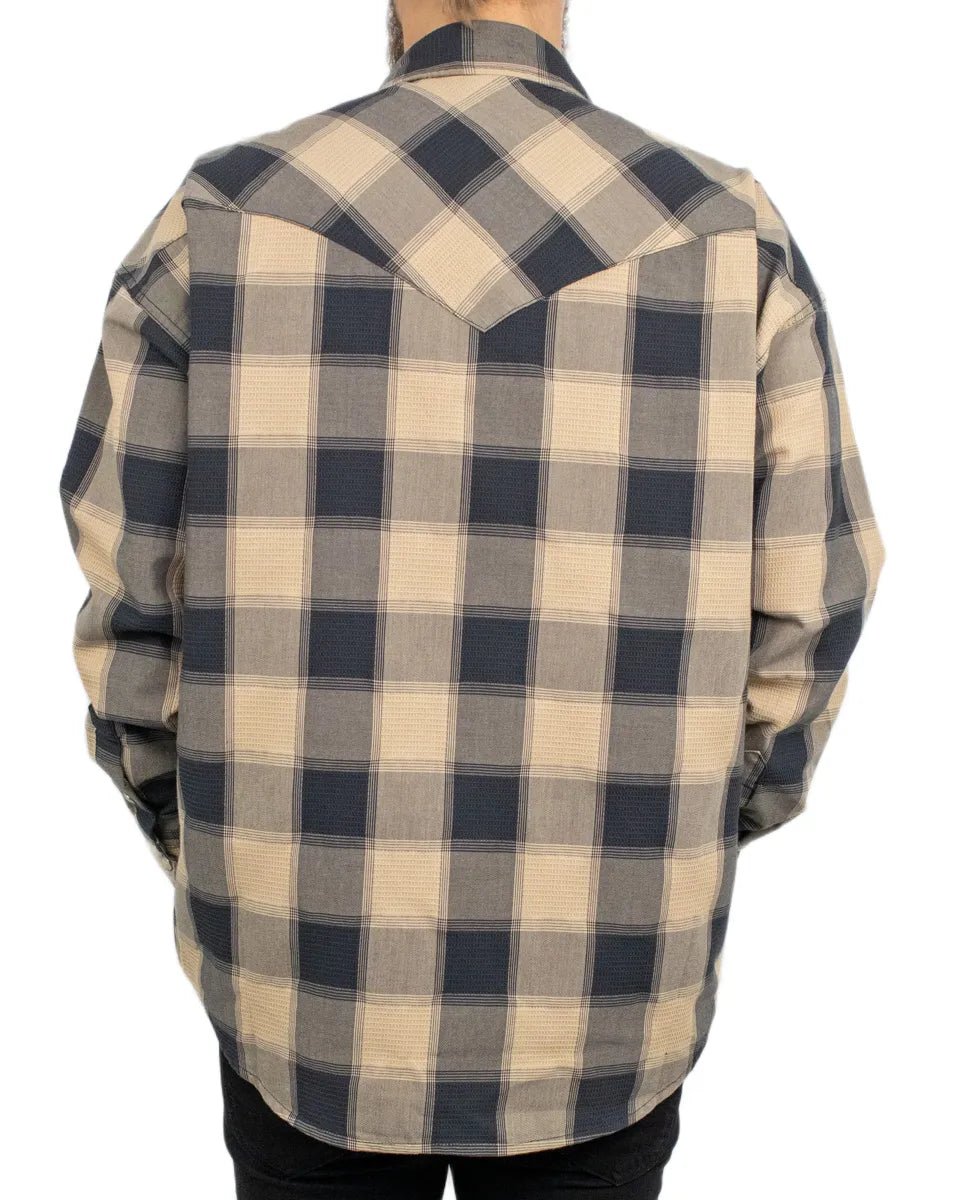 Wrangler - Skjorta - Rutig Oversized Western - Curds - Beige - jhstore.se