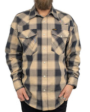 Wrangler - Skjorta - Rutig Oversized Western - Curds - Beige - jhstore.se