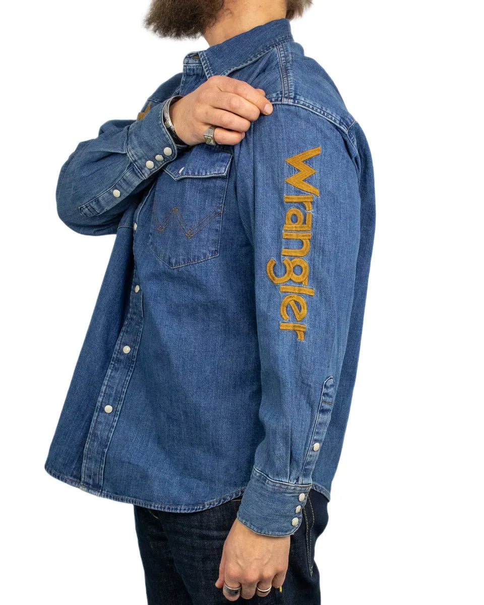 Wrangler - Skjorta - Trail Blazer Denim - Blå - jhstore.se