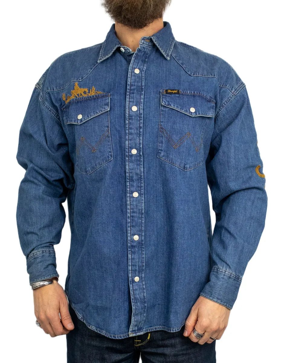 Wrangler - Skjorta - Trail Blazer Denim - Blå - jhstore.se