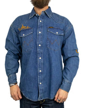 Wrangler - Skjorta - Trail Blazer Denim - Blå - jhstore.se