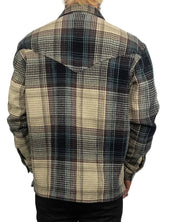 Wrangler - Skjorta Våfflad - Overshirt - Casey Jones CJ Resort - Beige/Blå - jhstore.se