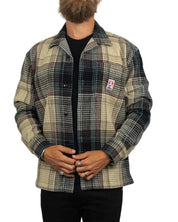 Wrangler - Skjorta Våfflad - Overshirt - Casey Jones CJ Resort - Beige/Blå - jhstore.se