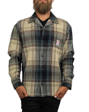 Wrangler - Skjorta Våfflad - Overshirt - Casey Jones CJ Resort - Beige/Blå - jhstore.se