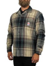 Wrangler - Skjorta Våfflad - Overshirt - Casey Jones CJ Resort - Beige/Blå - jhstore.se