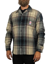 Wrangler - Skjorta Våfflad - Overshirt - Casey Jones CJ Resort - Beige/Blå - jhstore.se