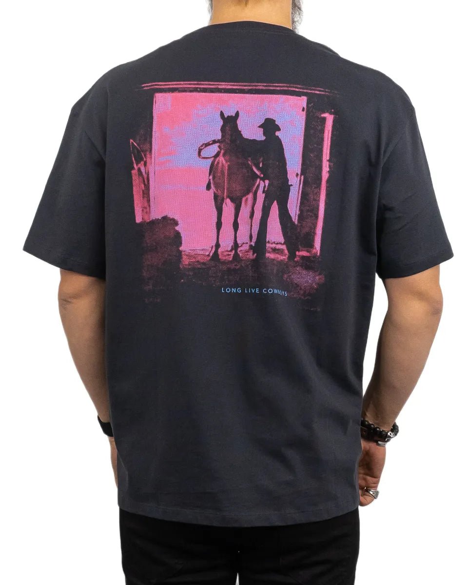 Wrangler - T-Shirt - Long Live Cowboys - Grå - jhstore.se