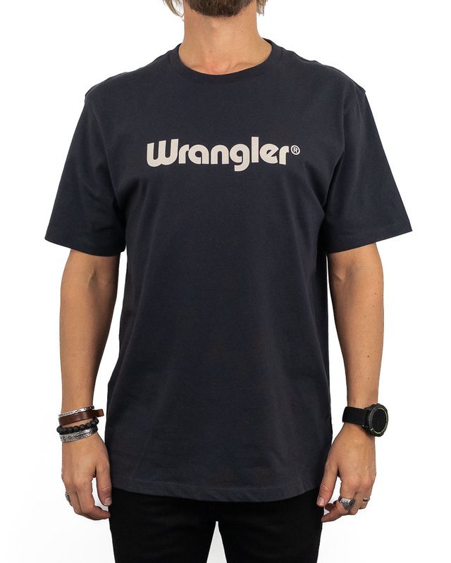 Wrangler - T-shirt med Logo Svart - Logo Tee - jhstore.se