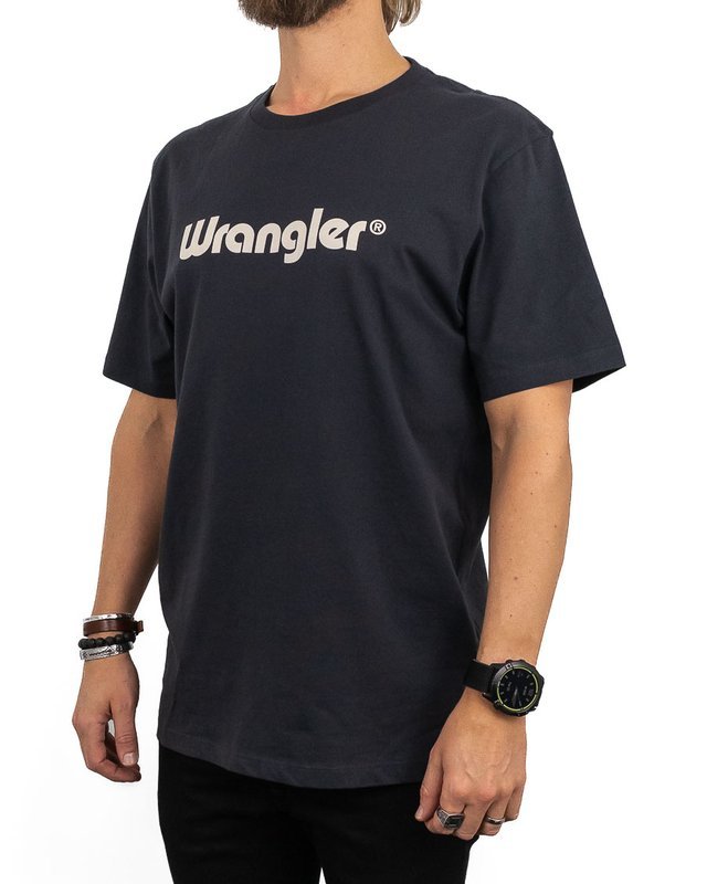 Wrangler - T-shirt med Logo Svart - Logo Tee - jhstore.se