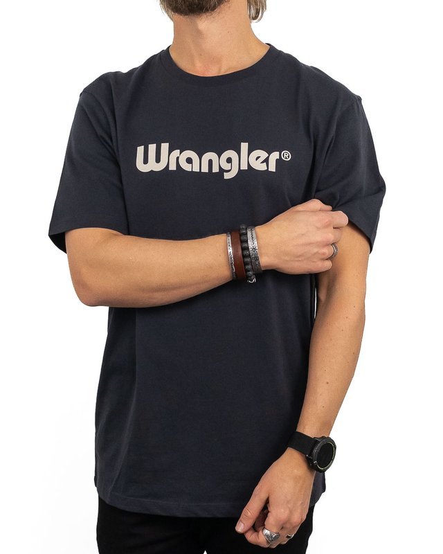 Wrangler - T-shirt med Logo Svart - Logo Tee - jhstore.se