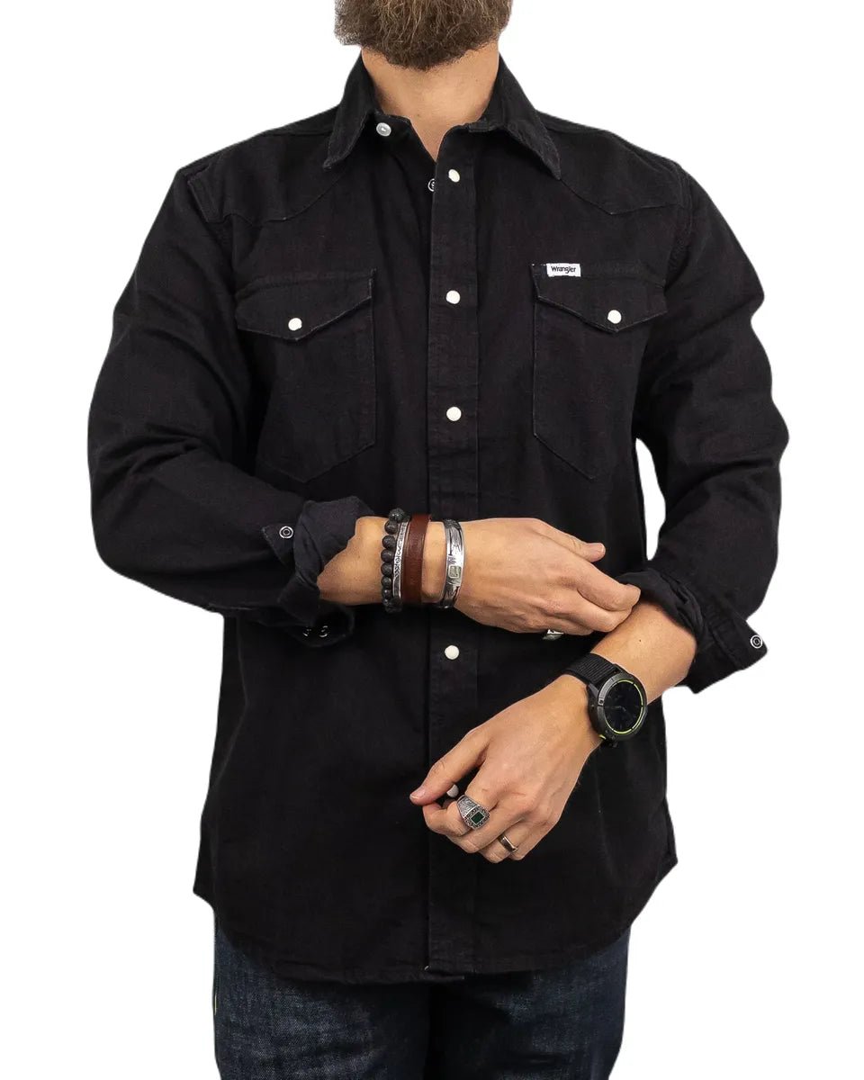 Wrangler - Western jeansskjorta - Svart - jhstore.se