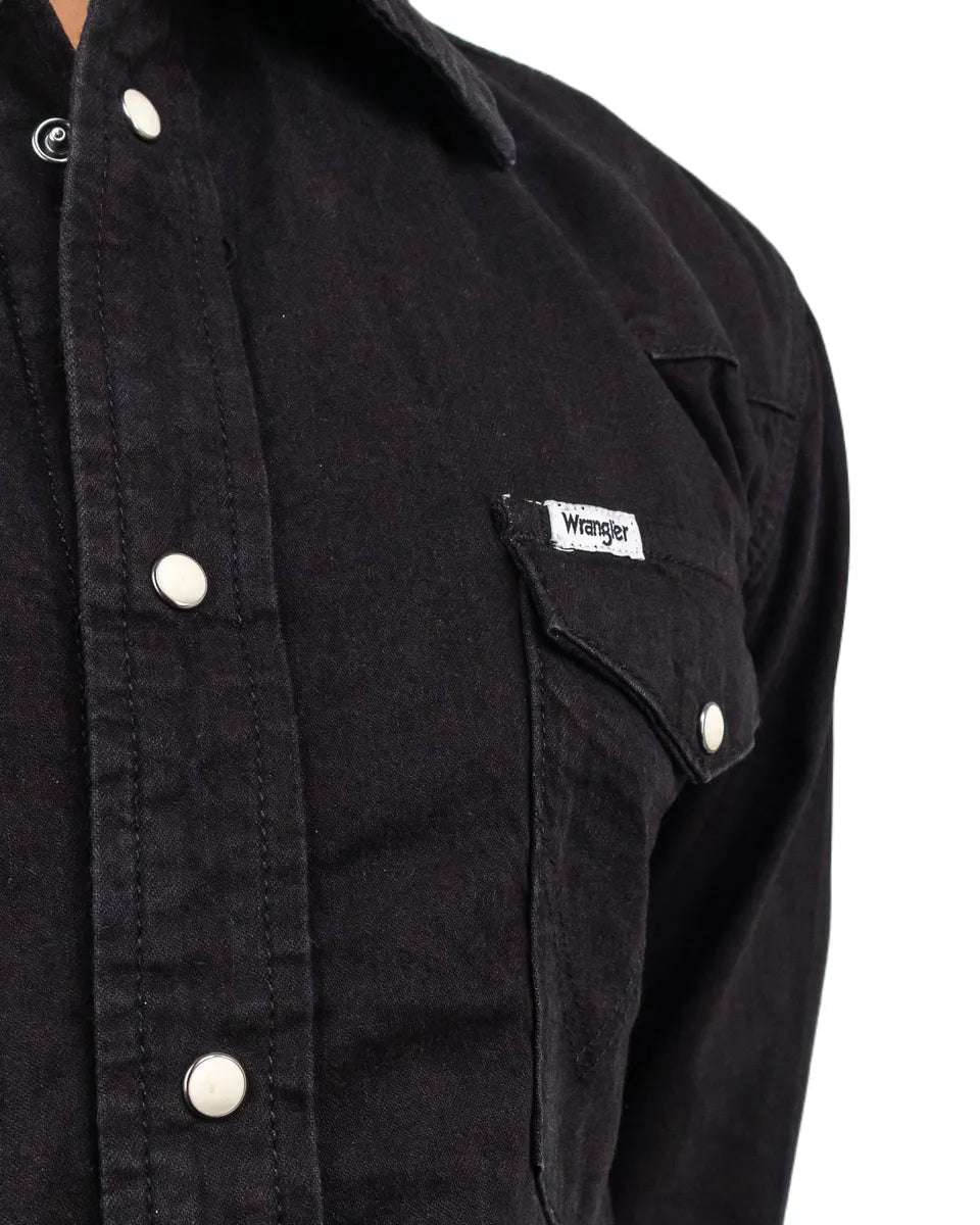 Wrangler - Western jeansskjorta - Svart - jhstore.se
